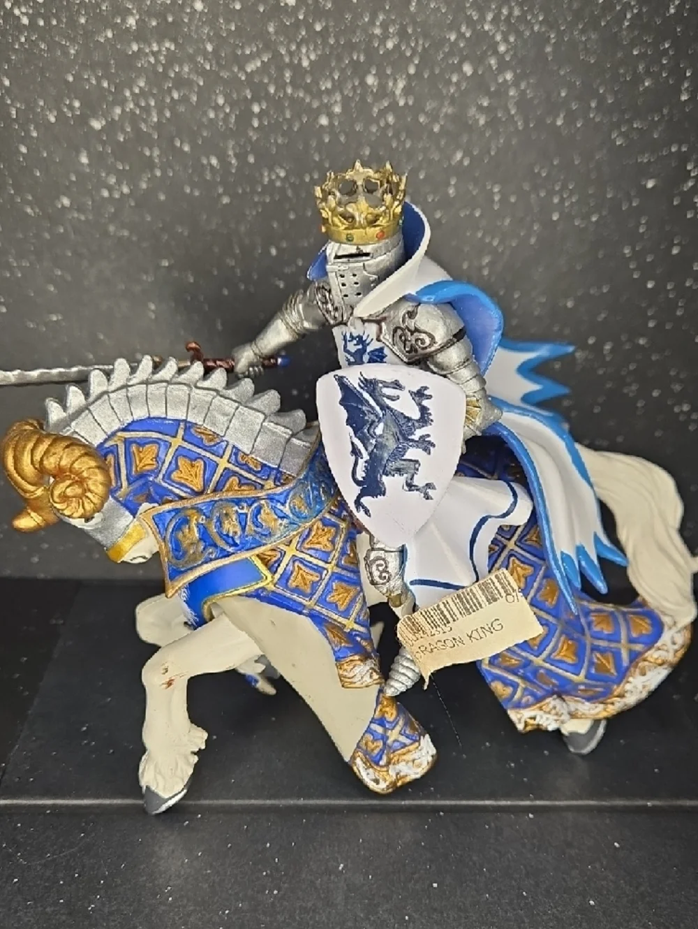 Set Of 2 Papo Medieval World of Knight's Horse Blue Ram Crest Fantasy Figure - Picture 6 of 11